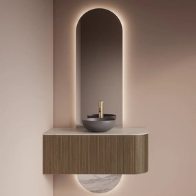 Gliss Design Selene spiegel tweedelig ovaal 40x165cm met handsensor