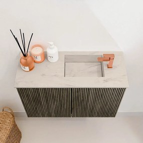 Mondiaz Joya DLux 60cm toiletmeubel shadow met wastafel faye rechts 1 kraangat opalo