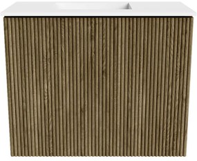 Mondiaz Joya 50cm toiletmeubel dusk met wastafel faye links zonder kraangat talc