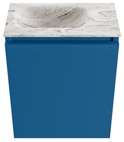 Mondiaz Ture DLux toiletmeubel 40cm jeans met wastafel glace links met kraangat