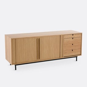 Buffetkast in fineereik met schuifdeuren, Strio