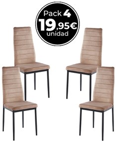 Set 4 Lauter Fluwelen Stoelen
