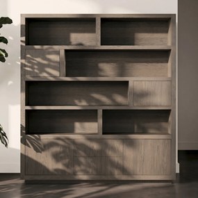 Vakkenkast Bruin Eiken 200 Cm - 200x42x220cm.