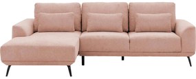 Goossens Excellent Bank Princess roze, stof, 2,5-zits, elegant chic met chaise longue links