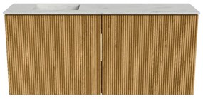 Mondiaz Joya DLux 90cm toiletmeubel oak met wastafel faye links zonder kraangat opalo