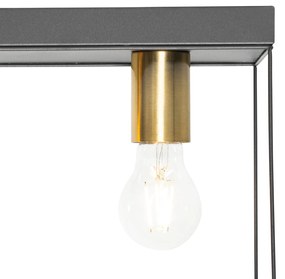 Minimalistische plafondlamp zwart met goud 2-lichts - Kodi Modern E27 Binnenverlichting Lamp