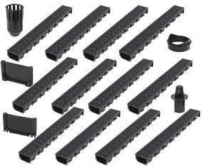 vidaXL Afvoergoten 12 m kunststof 12 st