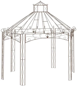 vidaXL Tuinpaviljoen 400x258x378 cm ijzer antiekbruin