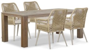 Tuinset 4 personen 200 cm Aluminium/wicker Taupe Coco Vedra/Brighton