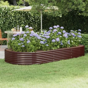 vidaXL Plantenbak 296x140x36 cm gepoedercoat staal bruin