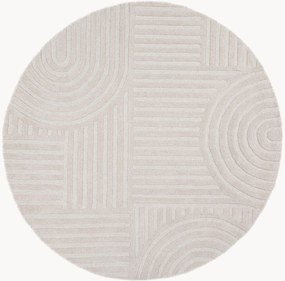 Rond handgetuft hoog-laag wollen vloerkleed Zen Garden