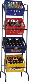 Practo Home krattenrek extra stevig zwart - Flessen- en krattenrekken - 46x51x163cm
