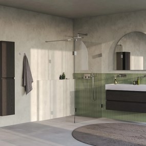 Brauer Void profielloze inloopdouche 120cm met 30cm zijwand RVS geborsteld PVD