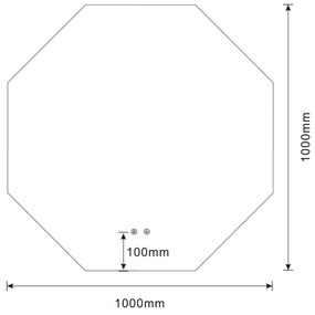 Best Design Honey achthoekige LED spiegel met spiegelverwarming 100x100cm