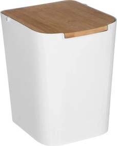 5Five Pedaalemmer Natureo - 5 Liter - Wit - Bamboe Deksel