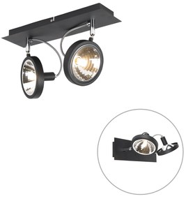 Design Spot / Opbouwspot / Plafondspot zwart 2-lichts verstelbaar - Nox Modern G9 Binnenverlichting Lamp