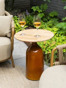 4 Seasons Outdoor June bijzettafel caramel met rond blad Ø 45 cm SALE Loungetafel   beige weerbestendig
