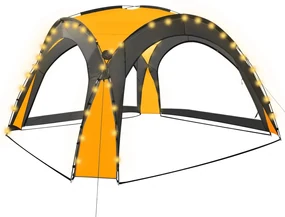 vidaXL Partytent met LED en 4 zijwanden 3,6x3,6x2,3 m geel