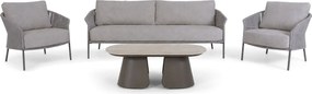 Stoel en Bank Loungeset 5 personen Rope Grijs  4 Seasons Outdoor Florence/Miyoura