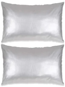 vidaXL Sierkussenset 40x60 cm PU zilver 2-delig