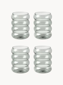 Mondgeblazen waterglazen Bubbly, 4 stuks
