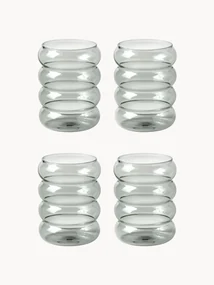 Mondgeblazen waterglazen Bubbly, 4 stuks