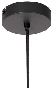 Art deco hanglamp zwart met smoke glas - Bizle