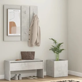 vidaXL Halmeubelset bewerkt hout betongrijs
