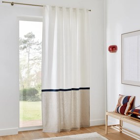 Gordijn met verdekte lussen linnen/fluweel, Onega x Velvet