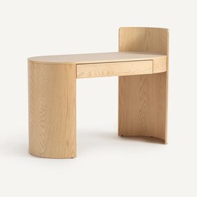 Bureau van eikenfineer en leer, Abbas