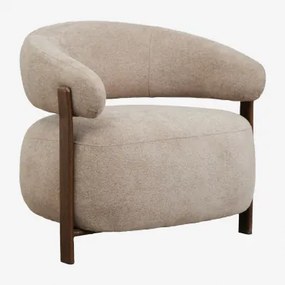 Set Van 2 Jolie Chenille Stoffen Fauteuils Bruin – Donker Hout & Stof Chenille Bruin - Tarwe - Sklum