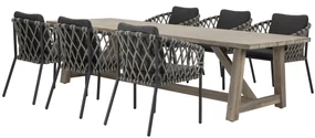 Amalfi Ravello dining tuinset 250x100xH76 cm 7 delig rope acacia