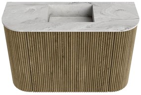 Mondiaz Joya DLux 65cm toiletmeubel ronding links/rechts dusk met wastafel faye midden zonder kraangat glace
