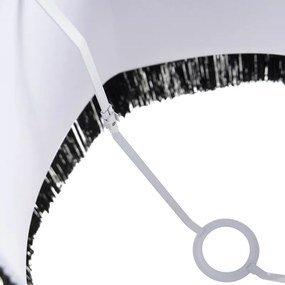 Zijden lampenkap zwart met grijs 45 cm - Granny