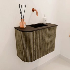 Mondiaz Joya 50cm toiletmeubel ronding links dusk met wastafel faye rechts zonder kraangat urban