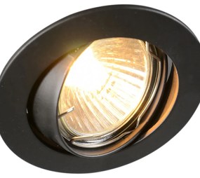Set van 12 Moderne inbouwspots zwart kantelbaar - Edu Modern GU10 rond Binnenverlichting Lamp