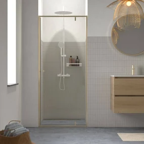 Sealskin Contour draaideur voor nis incl. antikalk 90x200cm geborsteld goud