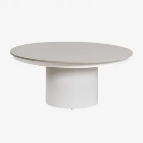Ronde Tuintafel Ø90 Cm In Gesinterde Steen En Aluminium Anturio Grijs - Sklum