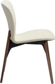 Dan-Form Paragon Design Stoel Almond Shimmer Boucle Met Walnoot