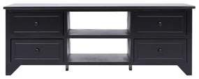 vidaXL Tv-meubel 108x30x40 cm massief paulowniahout zwart