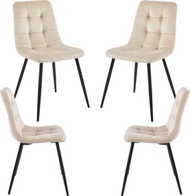 Pack 4 Stuhl Fluwelen Stoelen