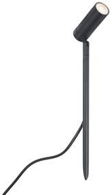 Buitenlamp Prikspot zwart 40cm incl. LED verstelbaar IP65 incl. snoer en stekker - Carl Modern IP65 Buitenverlichting rond