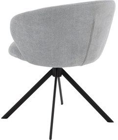 Goossens Stoel Noomi blauw stof met armleuning,