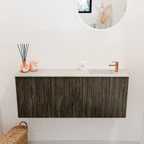 Mondiaz Joya DLux 100cm toiletmeubel shadow met wastafel faye rechts 1 kraangat ostra