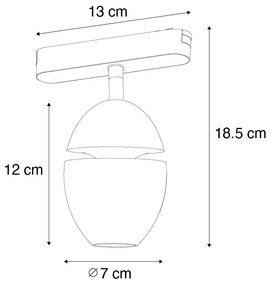 Moderne Spot / Opbouwspot / Plafondspot zwart voor railsysteem 1-fase incl. LED - Magnetic Eggy Modern ovaal Binnenverlichting Lamp