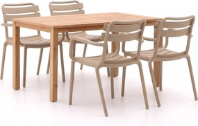 Diningset Forza | 4 personen teakhout | Tuinset stapelbaar | 5-delig | Kees Smit Tuinmeubelen