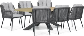 Tuinset 6 personen 240 cm Rope Grijs Lifestyle Garden Furniture Tivoli/Brookline