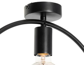 Moderne plafondlamp zwart met glas rond - Roslini Modern E27 Binnenverlichting Lamp