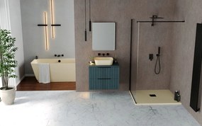 Polysan Skylla halfvrijstaand bad beige mat mineraalmarmer 170x75cm