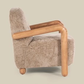 Fauteuil Met Hout Taupe
